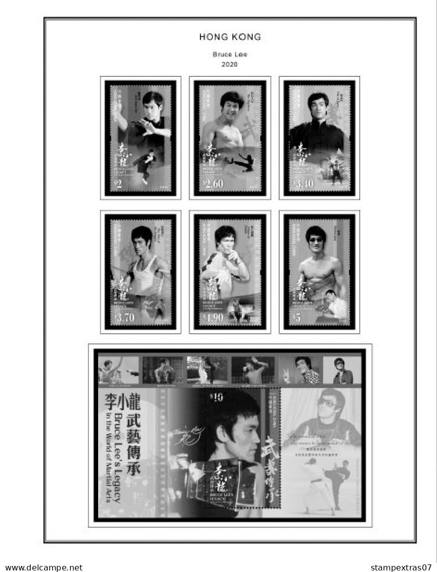 HONG KONG [SAR] 1998-2010 + 2011-2020 STAMP ALBUM PAGES (309 b&w illustrated pages)