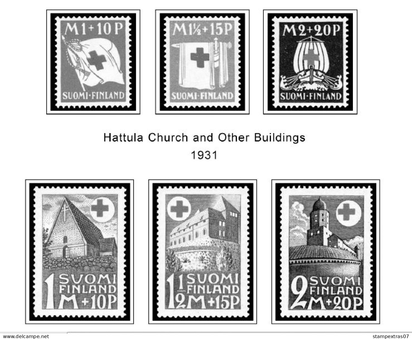 FINLAND 1856-2010 STAMP ALBUM PAGES (218 b&w illustrated pages)