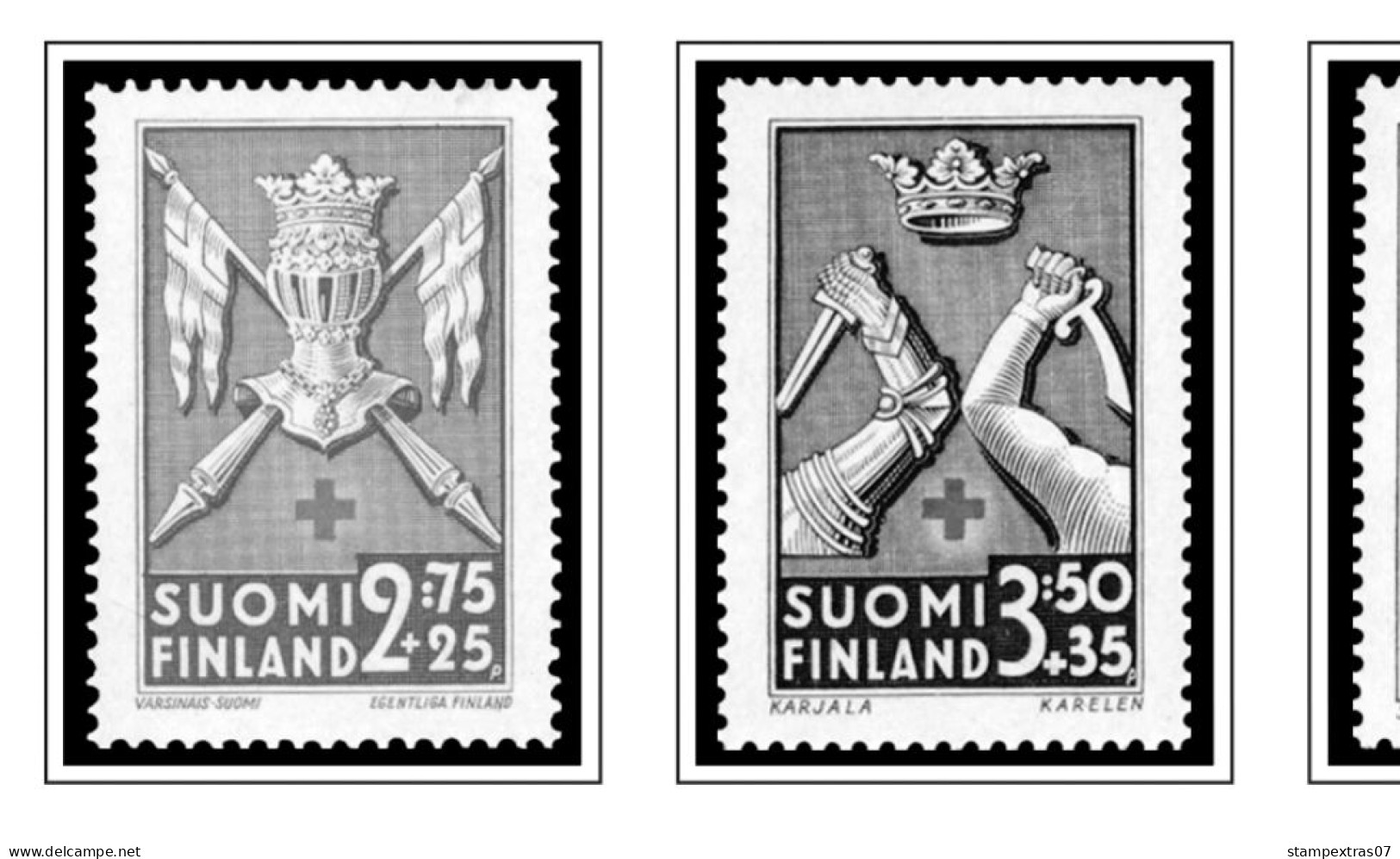 FINLAND 1856-2010 STAMP ALBUM PAGES (218 b&w illustrated pages)