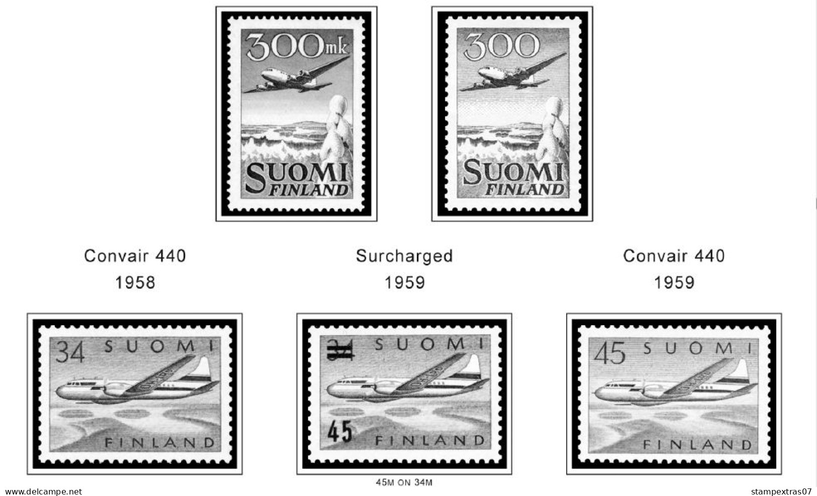 FINLAND 1856-2010 STAMP ALBUM PAGES (218 b&w illustrated pages)