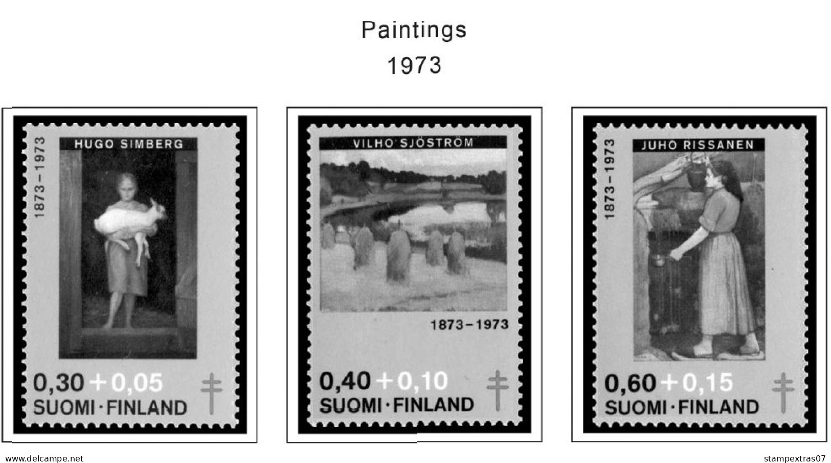 FINLAND 1856-2010 STAMP ALBUM PAGES (218 b&w illustrated pages)