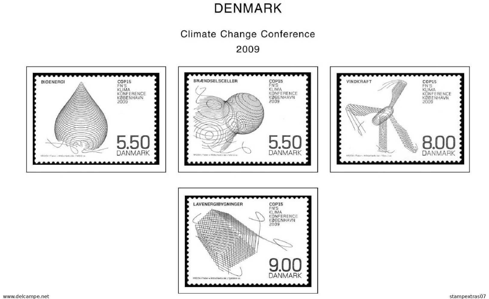 DENMARK 1851-2010 STAMP ALBUM PAGES (186 b&w illustrated pages)