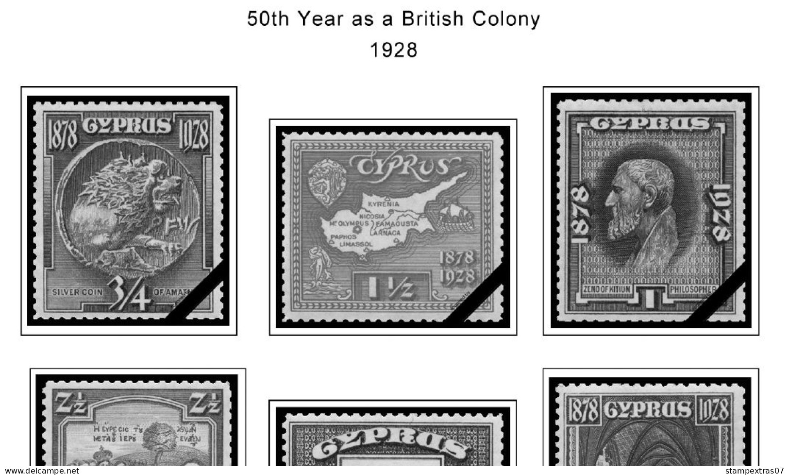 CYPRUS 1880-2010 + 2011-2020 STAMP ALBUM PAGES (177 B&w Illustrated Pages) - Inglese