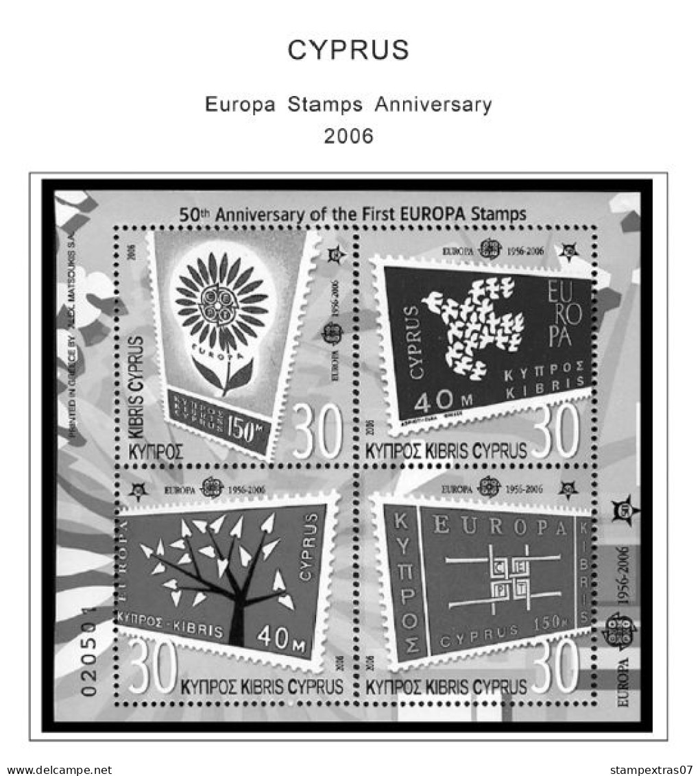 CYPRUS 1880-2010 + 2011-2020 STAMP ALBUM PAGES (177 b&w illustrated pages)