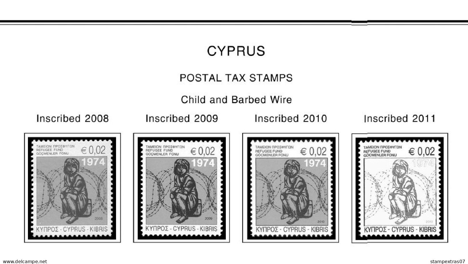 CYPRUS 1880-2010 + 2011-2020 STAMP ALBUM PAGES (177 b&w illustrated pages)