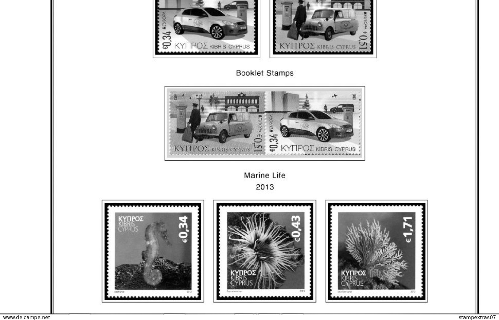 CYPRUS 1880-2010 + 2011-2020 STAMP ALBUM PAGES (177 b&w illustrated pages)