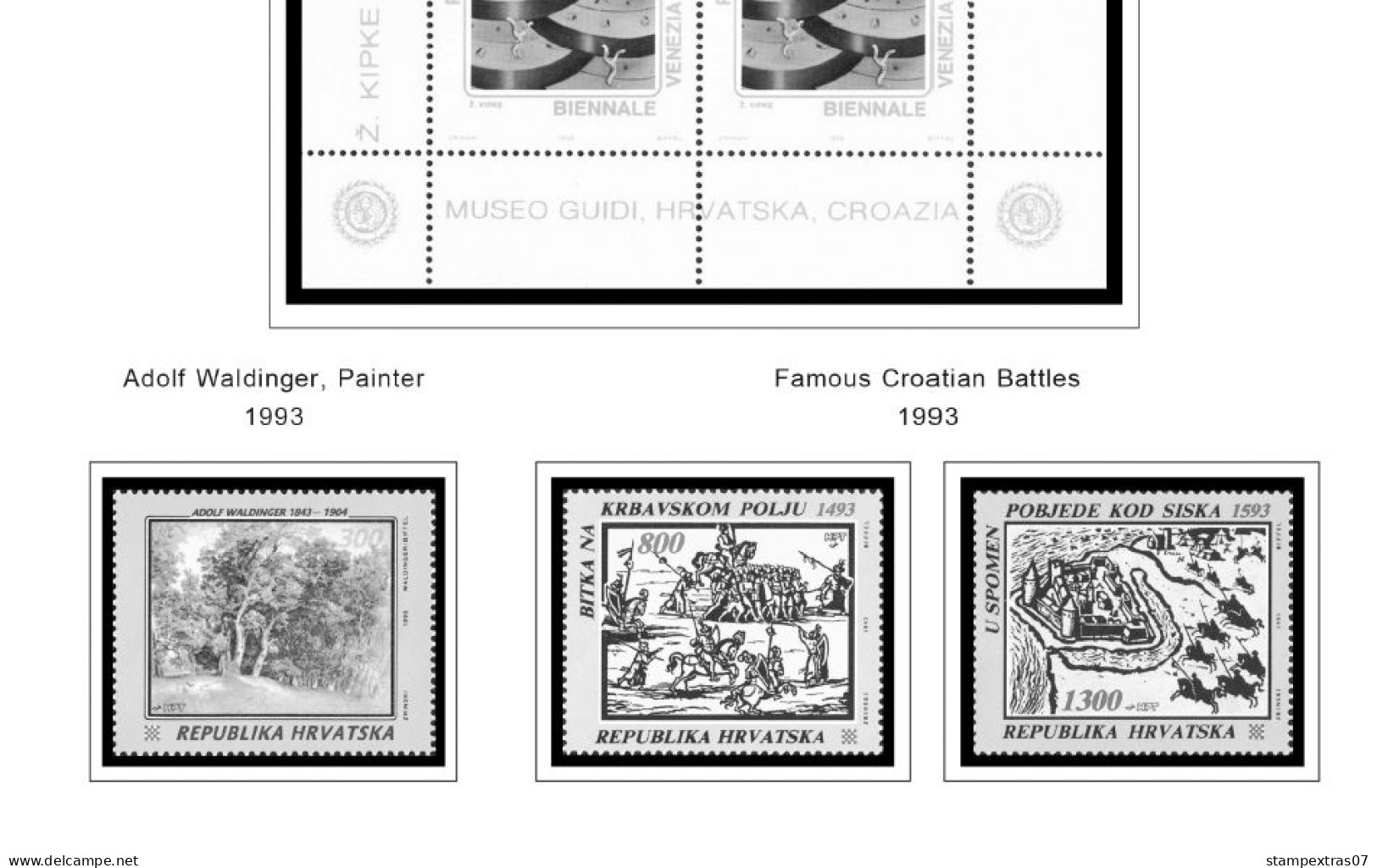 CROATIA 1991-2010 + 2011-2020 STAMP ALBUM PAGES (181 b&w illustrated pages)