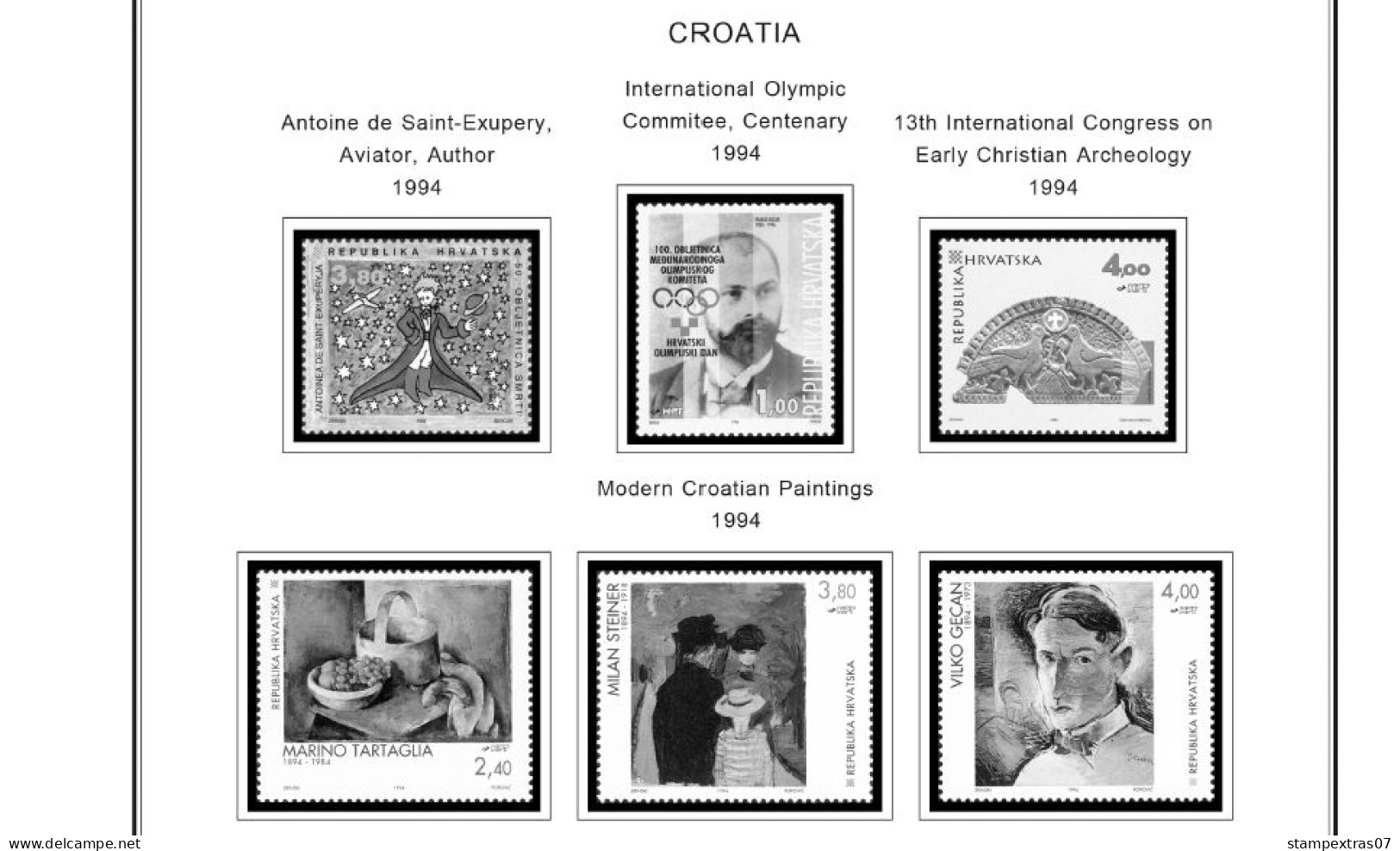 CROATIA 1991-2010 + 2011-2020 STAMP ALBUM PAGES (181 b&w illustrated pages)