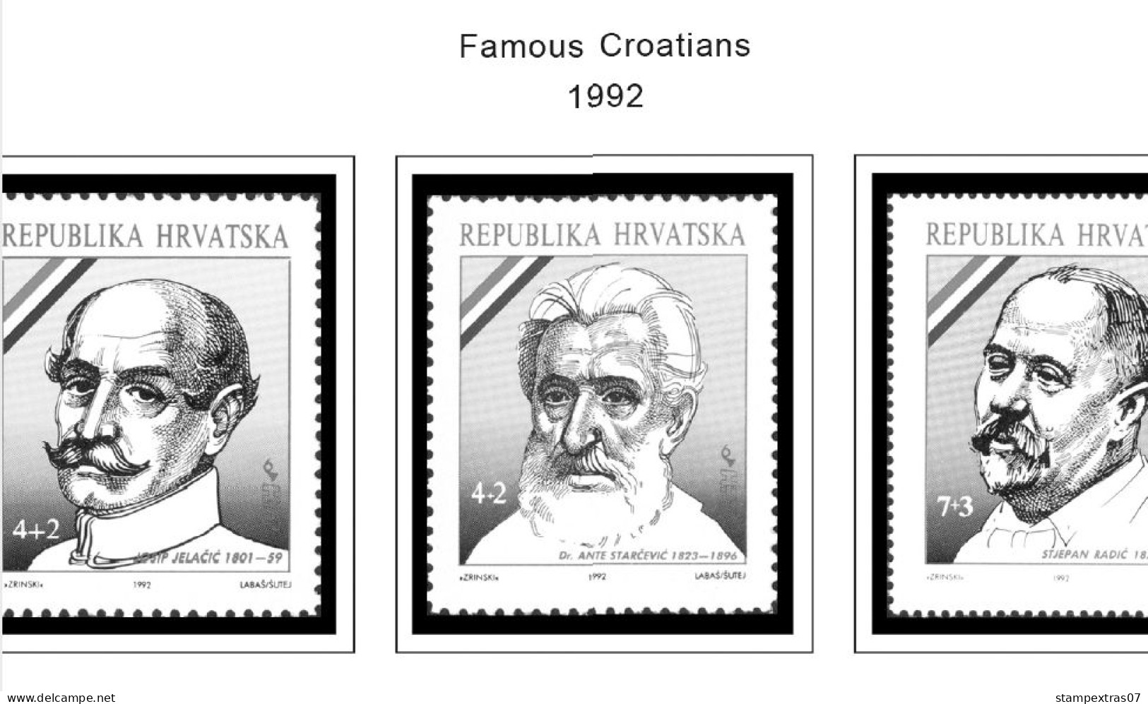 CROATIA 1991-2010 + 2011-2020 STAMP ALBUM PAGES (181 b&w illustrated pages)