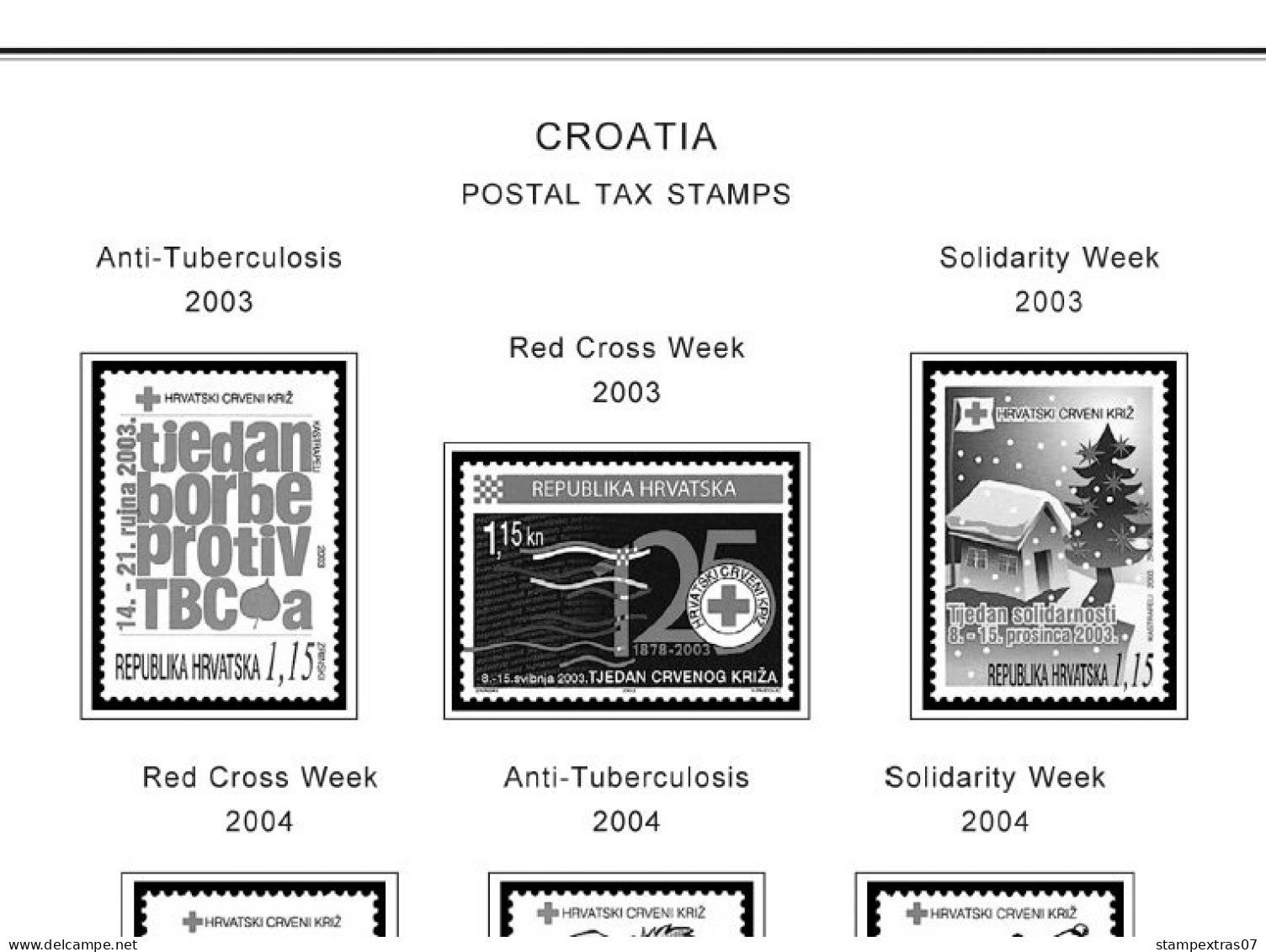 CROATIA 1991-2010 + 2011-2020 STAMP ALBUM PAGES (181 b&w illustrated pages)