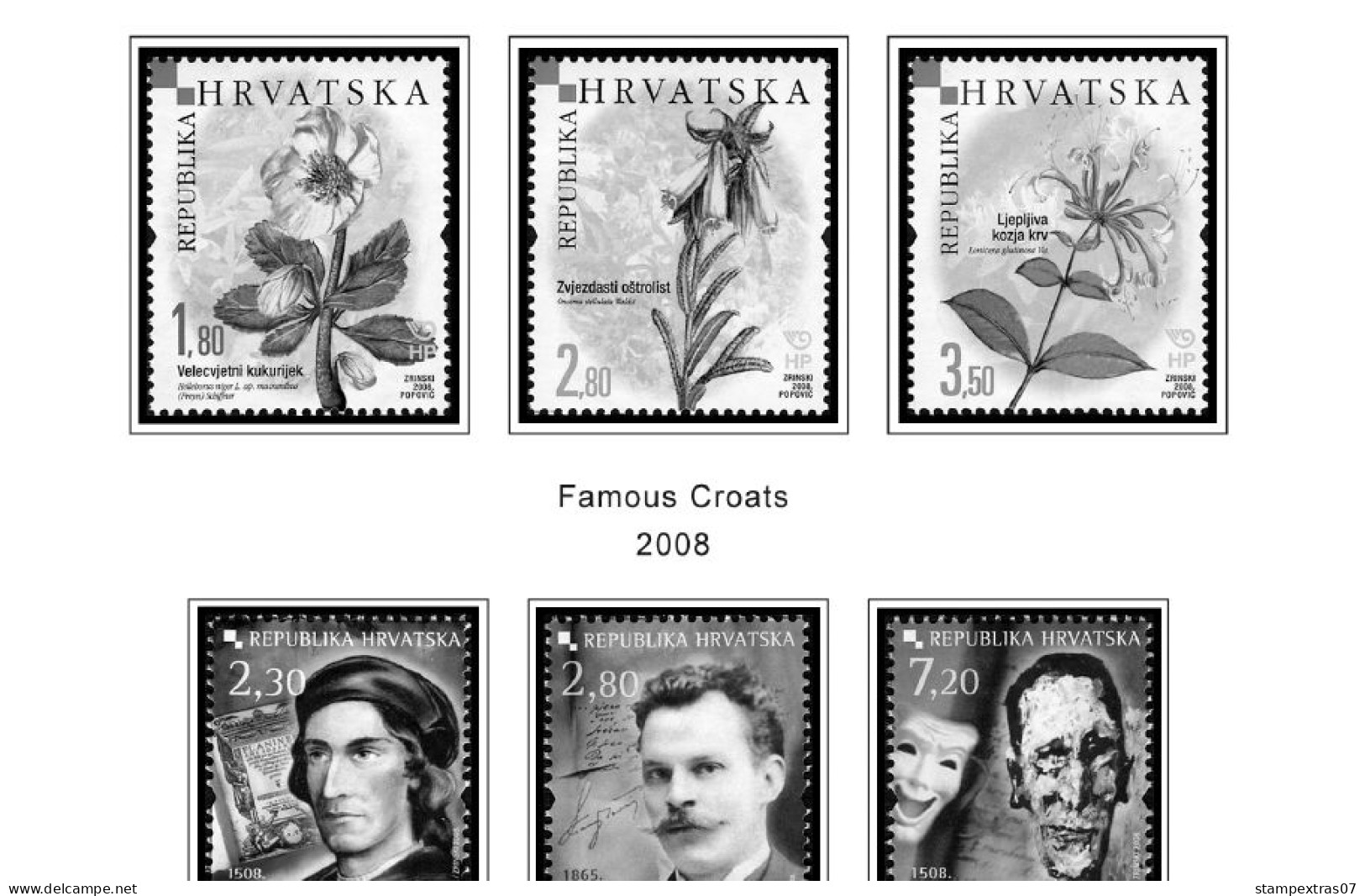 CROATIA 1991-2010 + 2011-2020 STAMP ALBUM PAGES (181 b&w illustrated pages)