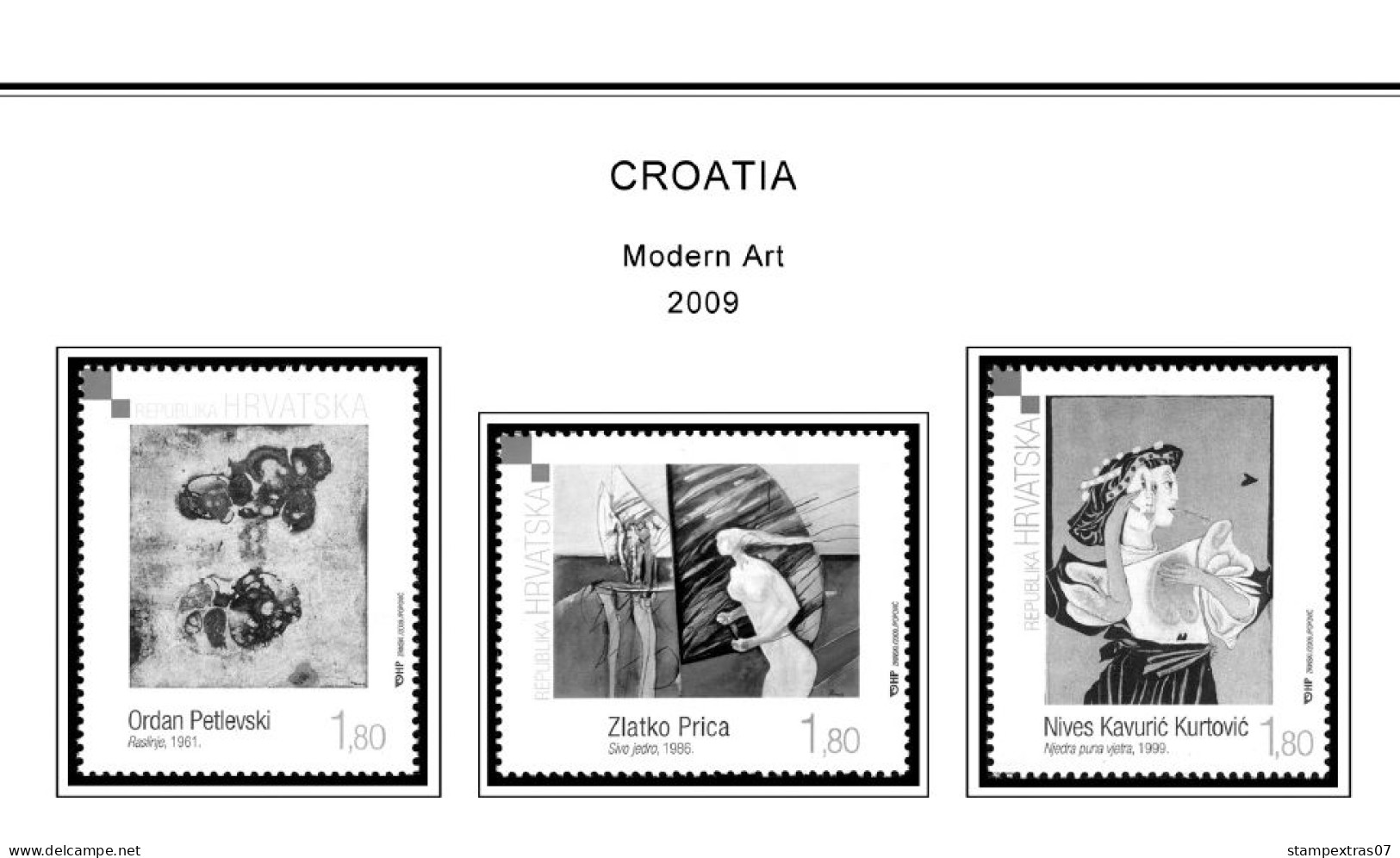 CROATIA 1991-2010 + 2011-2020 STAMP ALBUM PAGES (181 b&w illustrated pages)