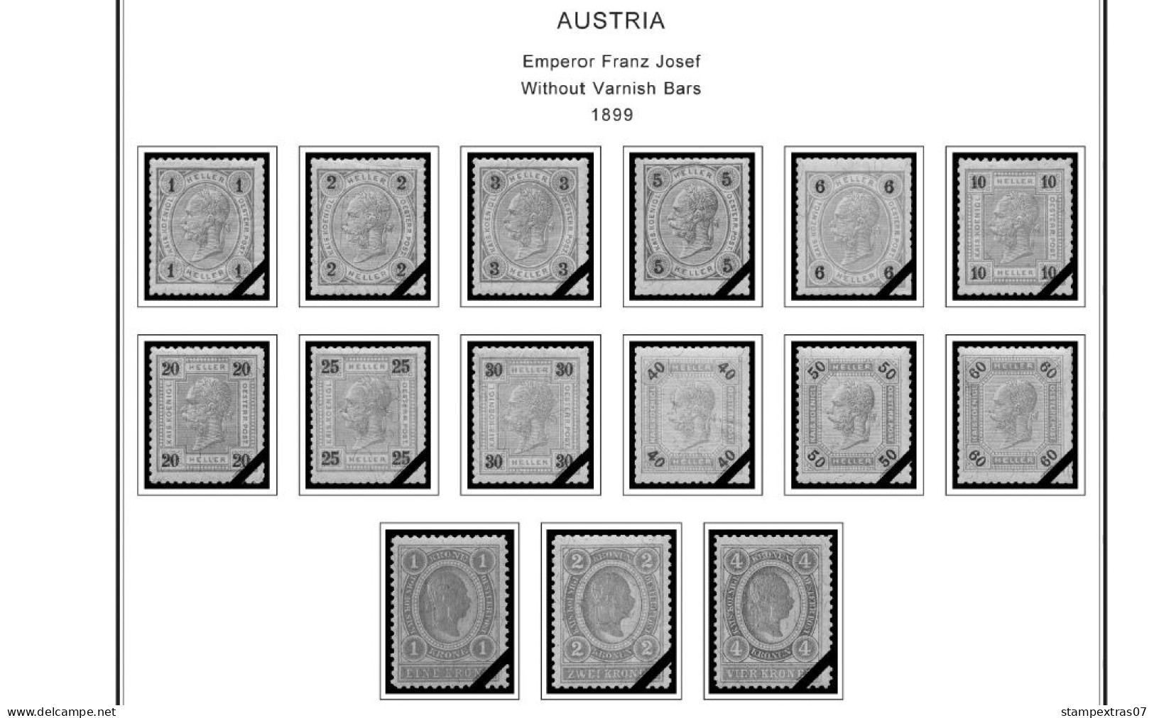 AUSTRIA 1850-2010 + 2011-2020 STAMP ALBUM PAGES (417 B&w Illustrated Pages) - Inglés
