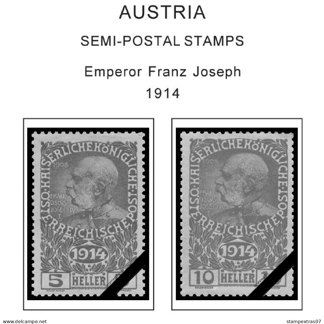 AUSTRIA 1850-2010 + 2011-2020 STAMP ALBUM PAGES (417 b&w illustrated pages)