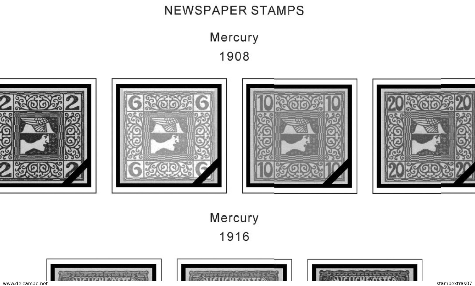 AUSTRIA 1850-2010 + 2011-2020 STAMP ALBUM PAGES (417 b&w illustrated pages)