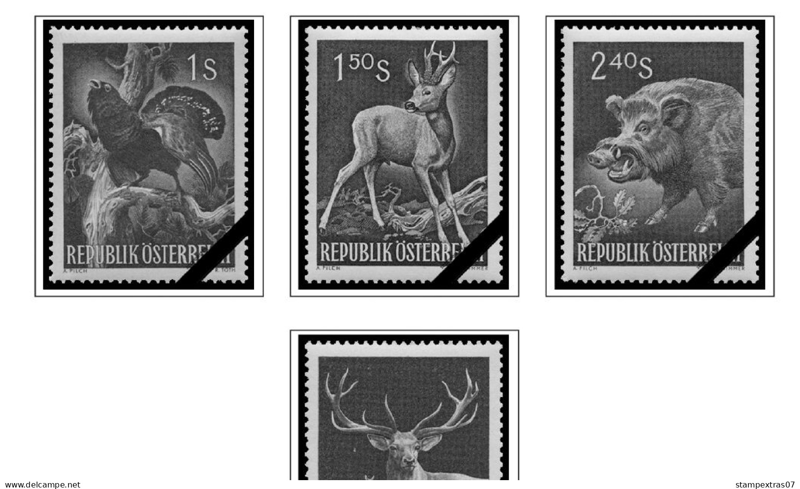 AUSTRIA 1850-2010 + 2011-2020 STAMP ALBUM PAGES (417 b&w illustrated pages)