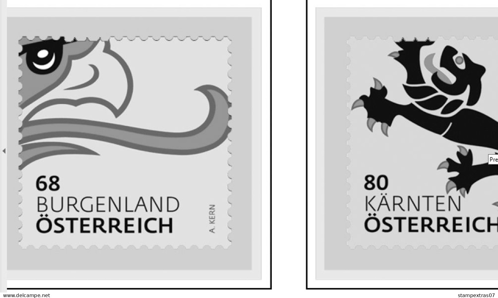 AUSTRIA 1850-2010 + 2011-2020 STAMP ALBUM PAGES (417 b&w illustrated pages)