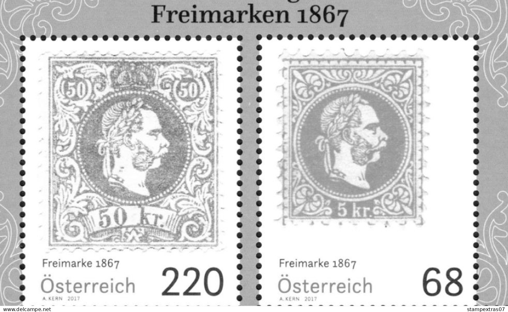 AUSTRIA 1850-2010 + 2011-2020 STAMP ALBUM PAGES (417 b&w illustrated pages)