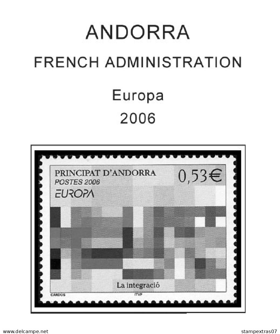 ANDORRA [FR. + SP.] 1875-2020 STAMP ALBUM PAGES (166 b&w illustrated pages)