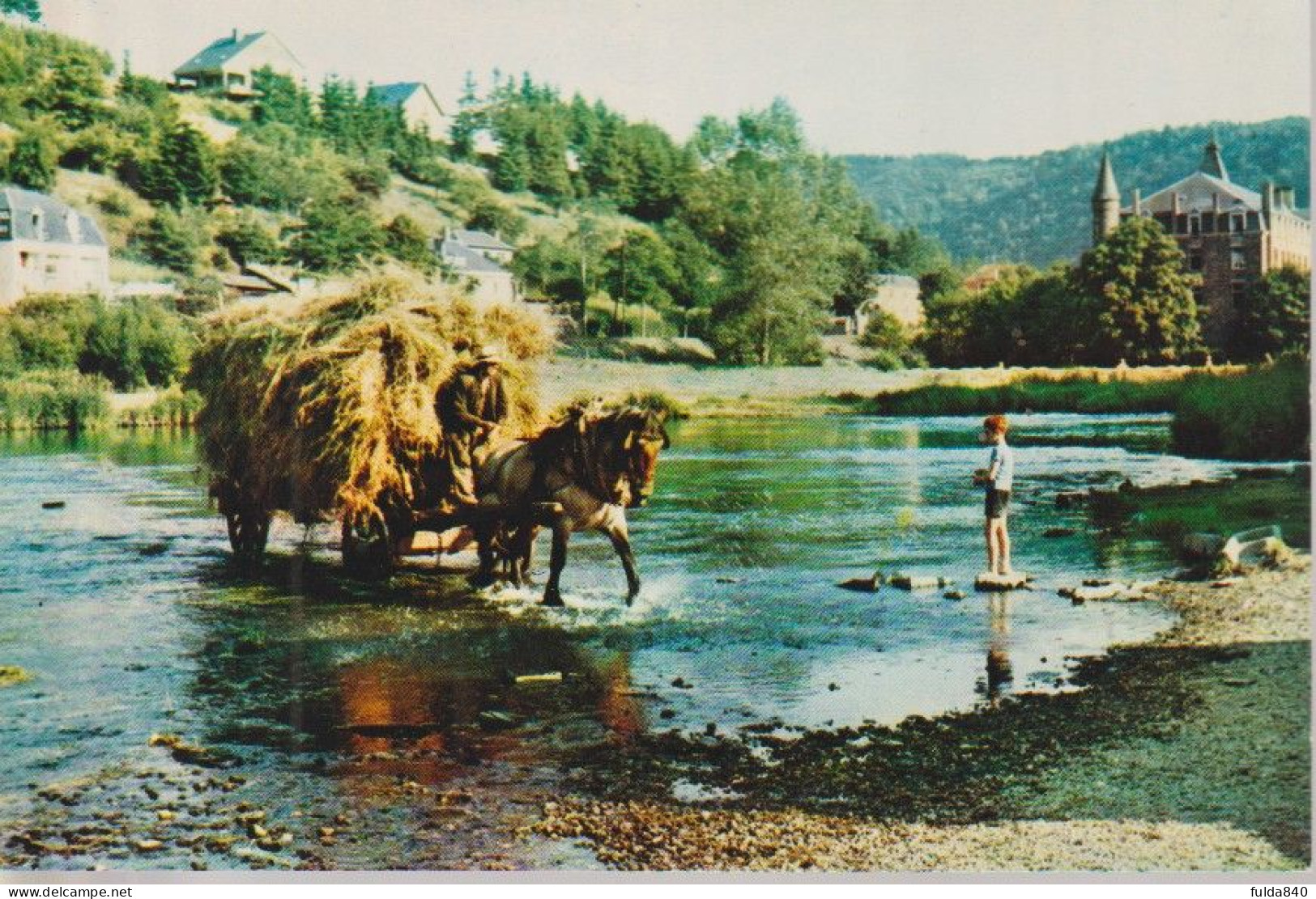 CPM.   BELGIQUE.   LA ROCHE-EN-ARDENNE.  L'Ourthe - Passage à Gué. - La-Roche-en-Ardenne