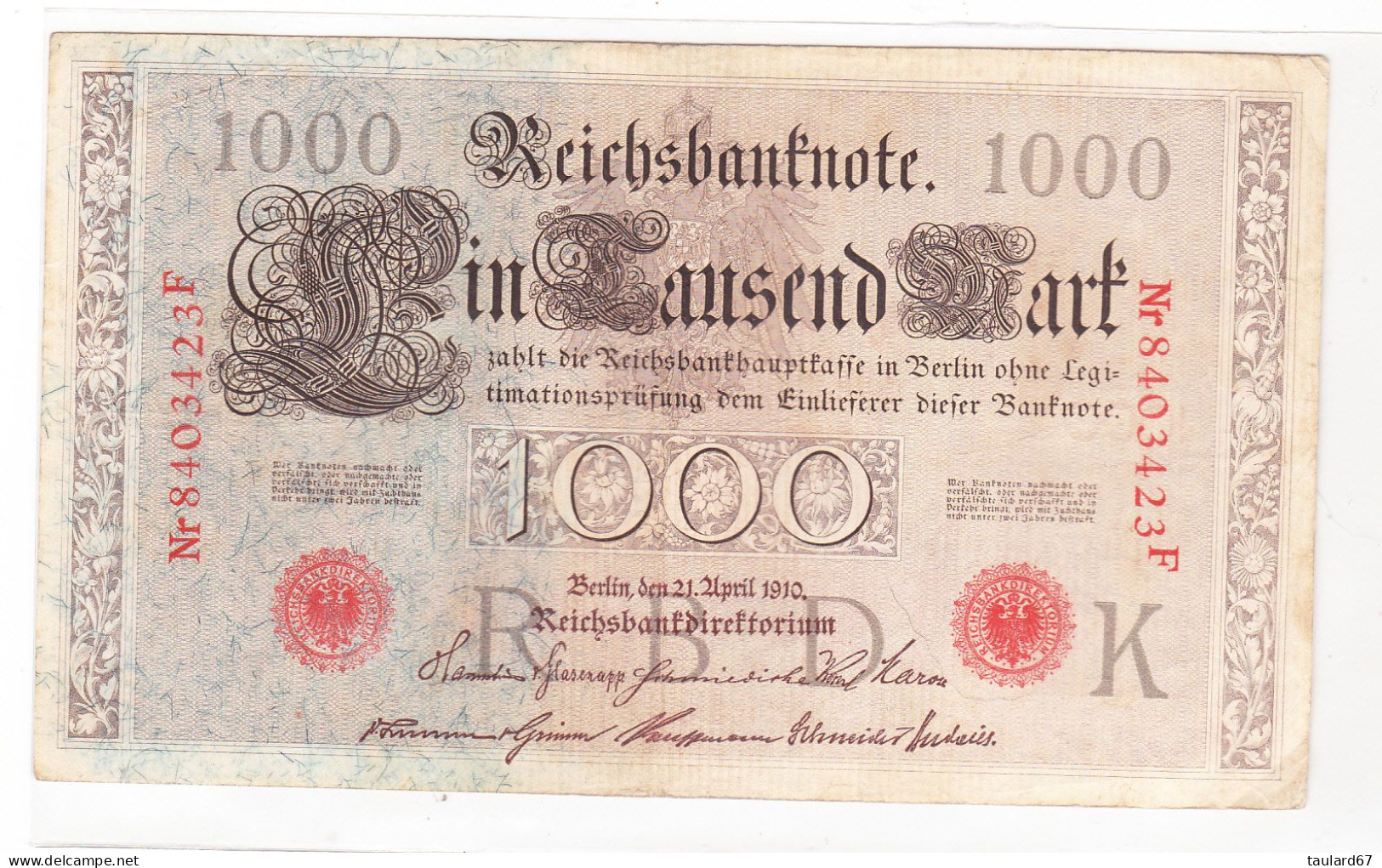 Reichsbanknote 1000 Mark 1910 - 1.000 Mark
