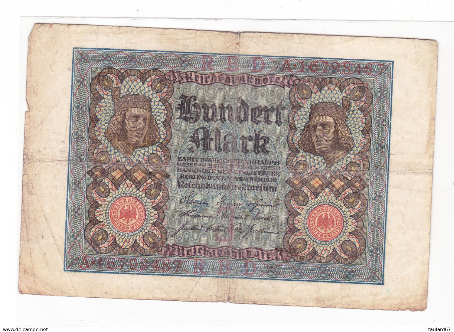 Reichsbanknote 100 Mark 1920 - 100 Mark