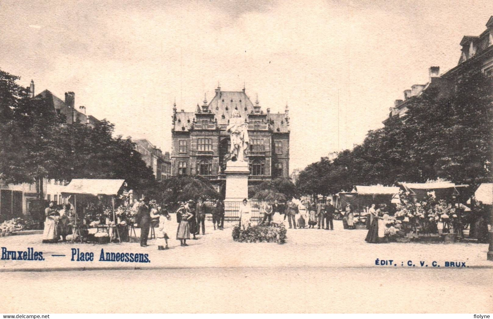 Bruxelles - La Place Anneessens - Marché Aux Fleurs - Belgique Belgium - Mercati