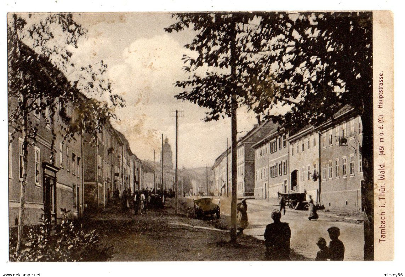 Allemagne--TAMBACH-DIETHARZ - TAMBACH I Thur. Wald---1918-- Hauptstrasse (animée) ...... .... - Tambach-Dietharz