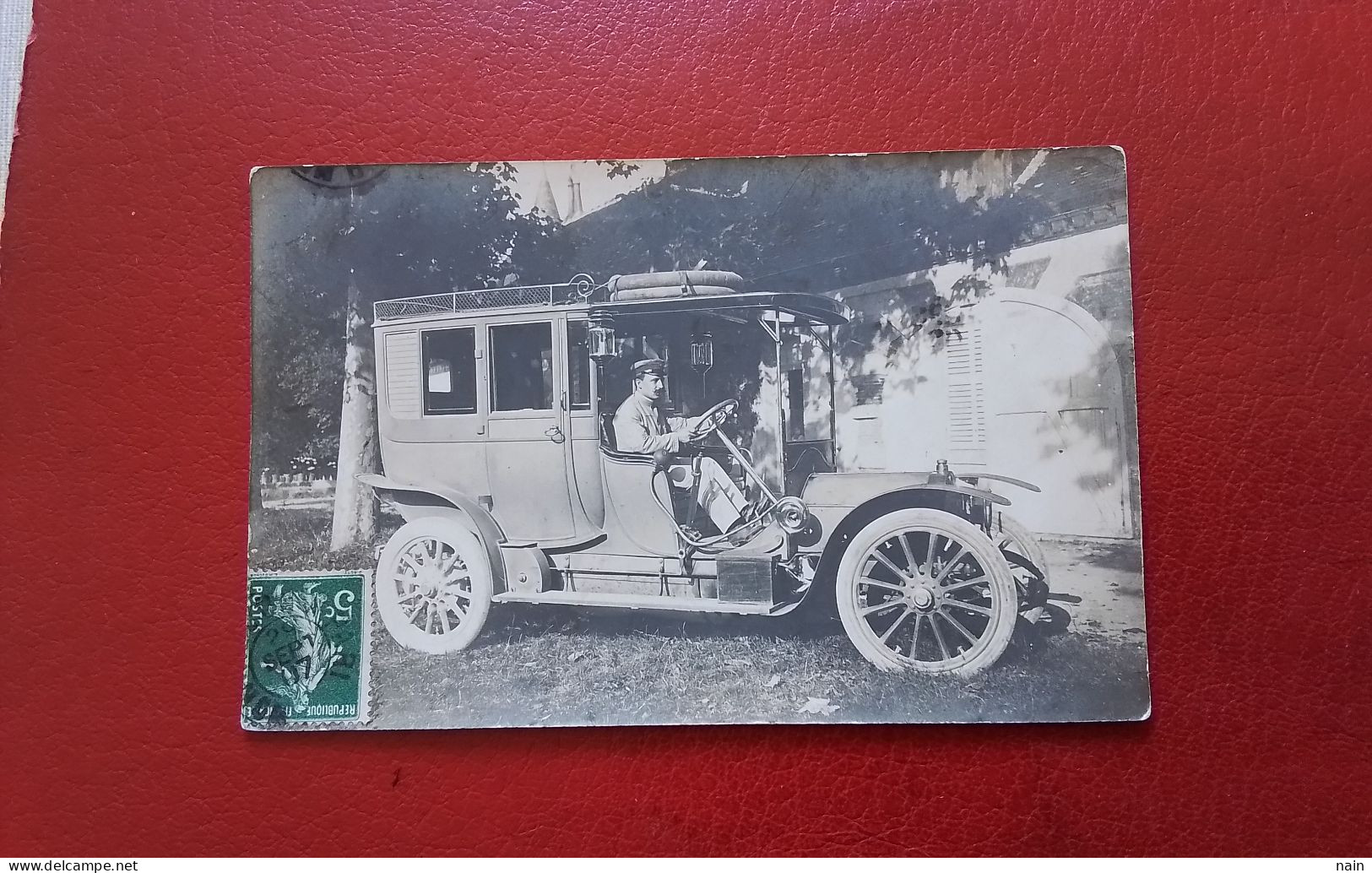 65 - CASTELNAU - CARTE PHOTO - AUTOCAR - AUTOMOBILE - VOITURE AVEC CHAUFFEUR - VOIR LES SCANS - - - " TRES RARE " - - Castelnau Magnoac