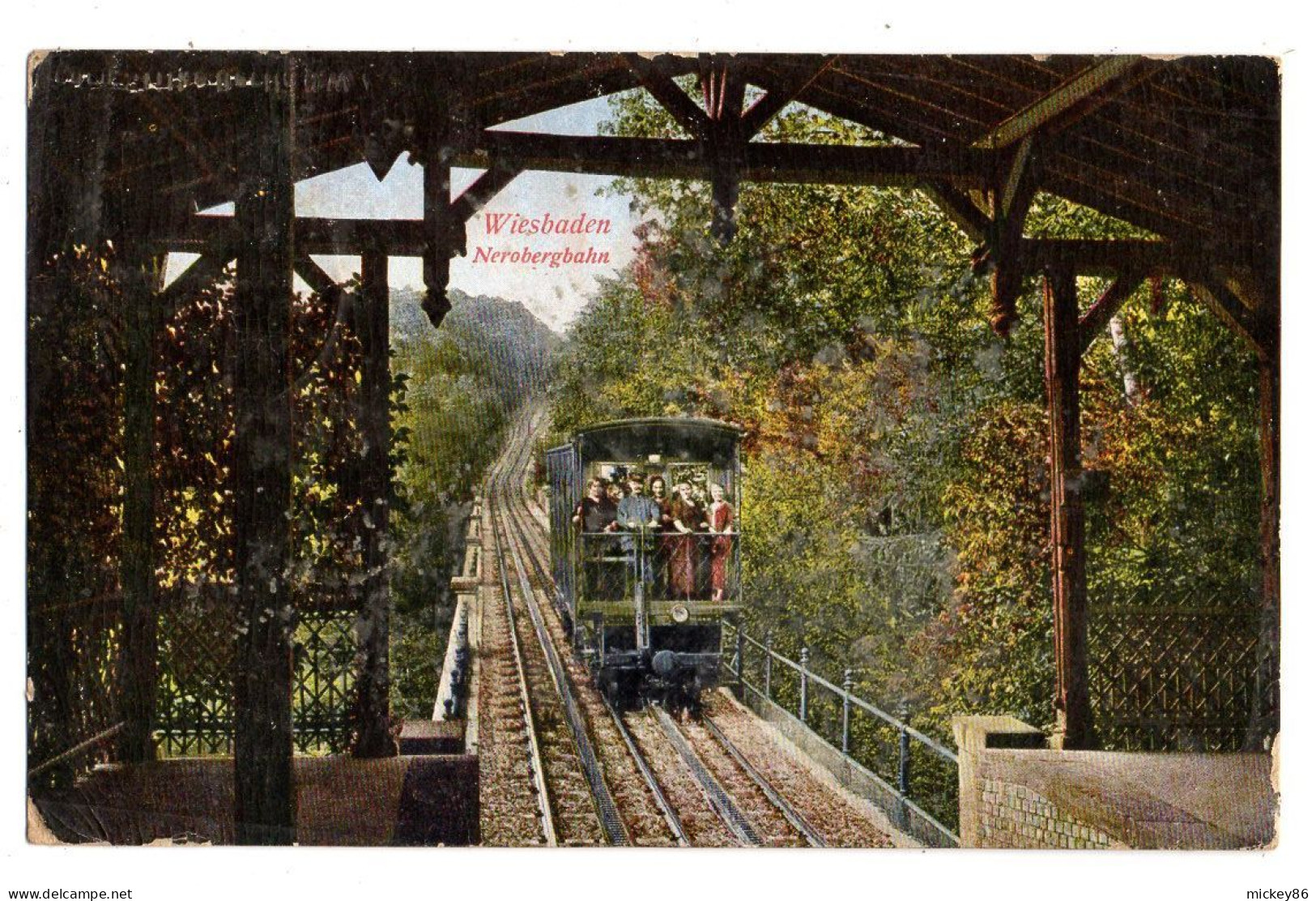 Allemagne--WIESBADEN --Nerobergbahn  ( Petite Animation) ...colorisée... - Wiesbaden