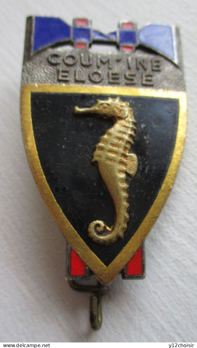 INSIGNE SAPEURS POMPIERS DRAGO PARIS SAPEUR POMPIER " COUM'INE ELOESE " HIPPOCAMPE  DOUBLES HACHES - Pompiers