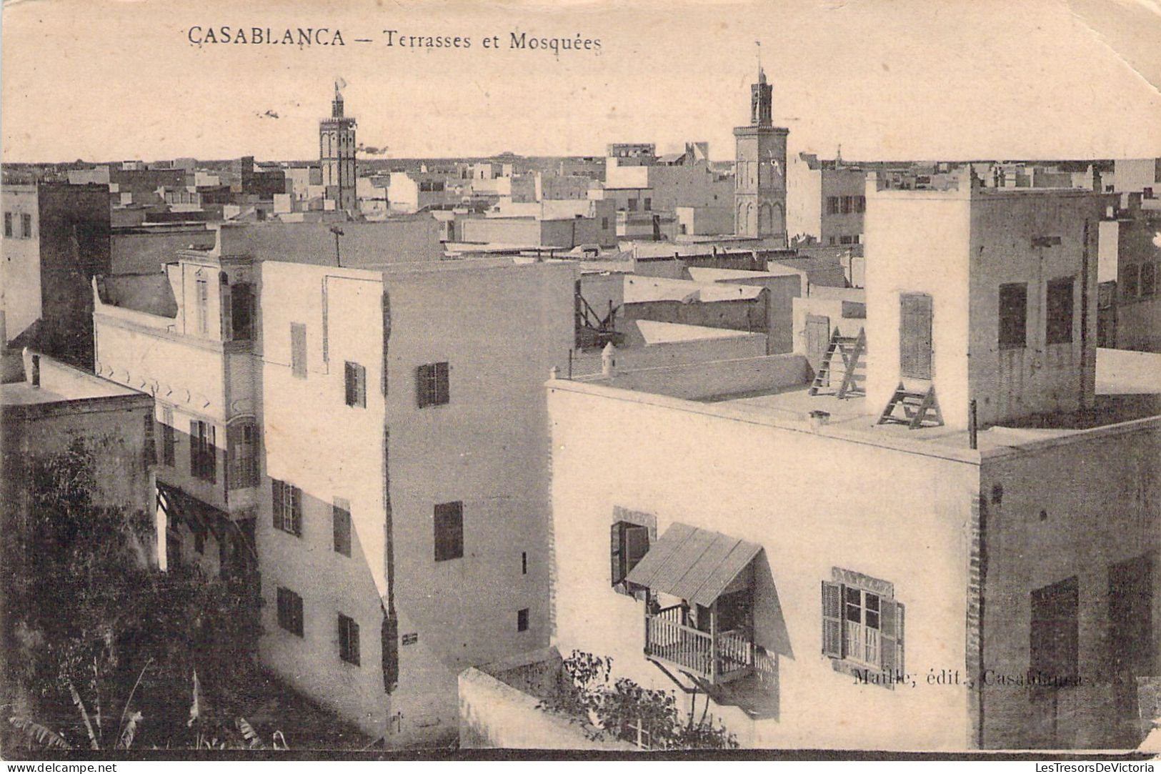 MAROC - Casablanca - Terrasses Et Mosquées - Maille édit - Carte Postale Ancienne - Casablanca