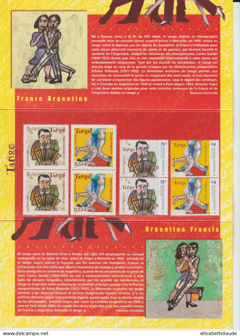 2006 - POCHETTE EMISSION COMMUNE FRANCE / ARGENTINE - DANSE TANGO - Unused Stamps