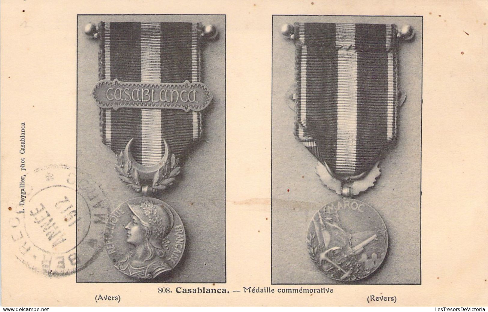 MAROC - Casablanca - Médaille Commémorative - Carte Postale Ancienne - Casablanca