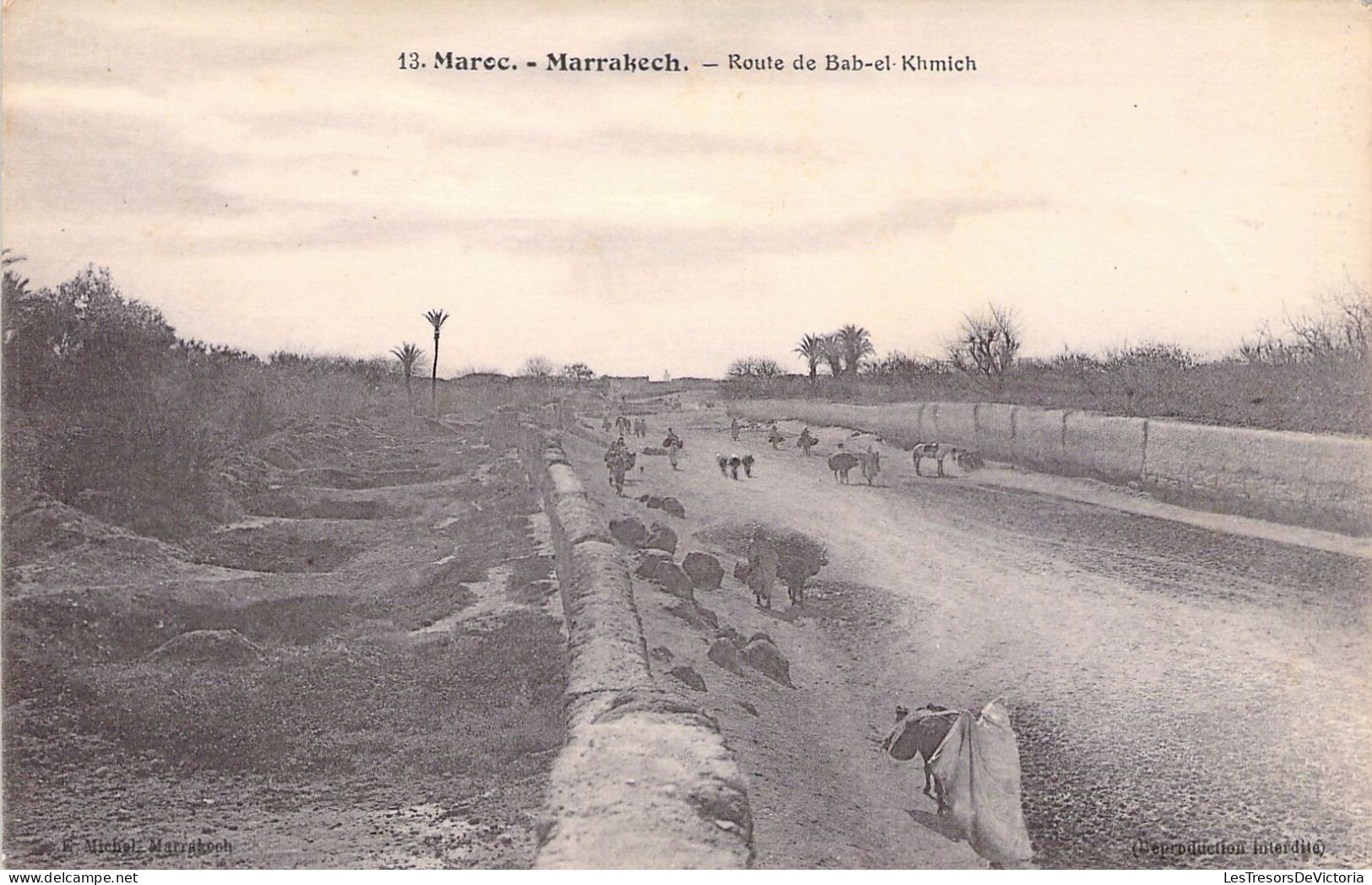 MAROC - MARRAKECH - Route De Bab El Khmich - Carte Postale Ancienne - Marrakesh