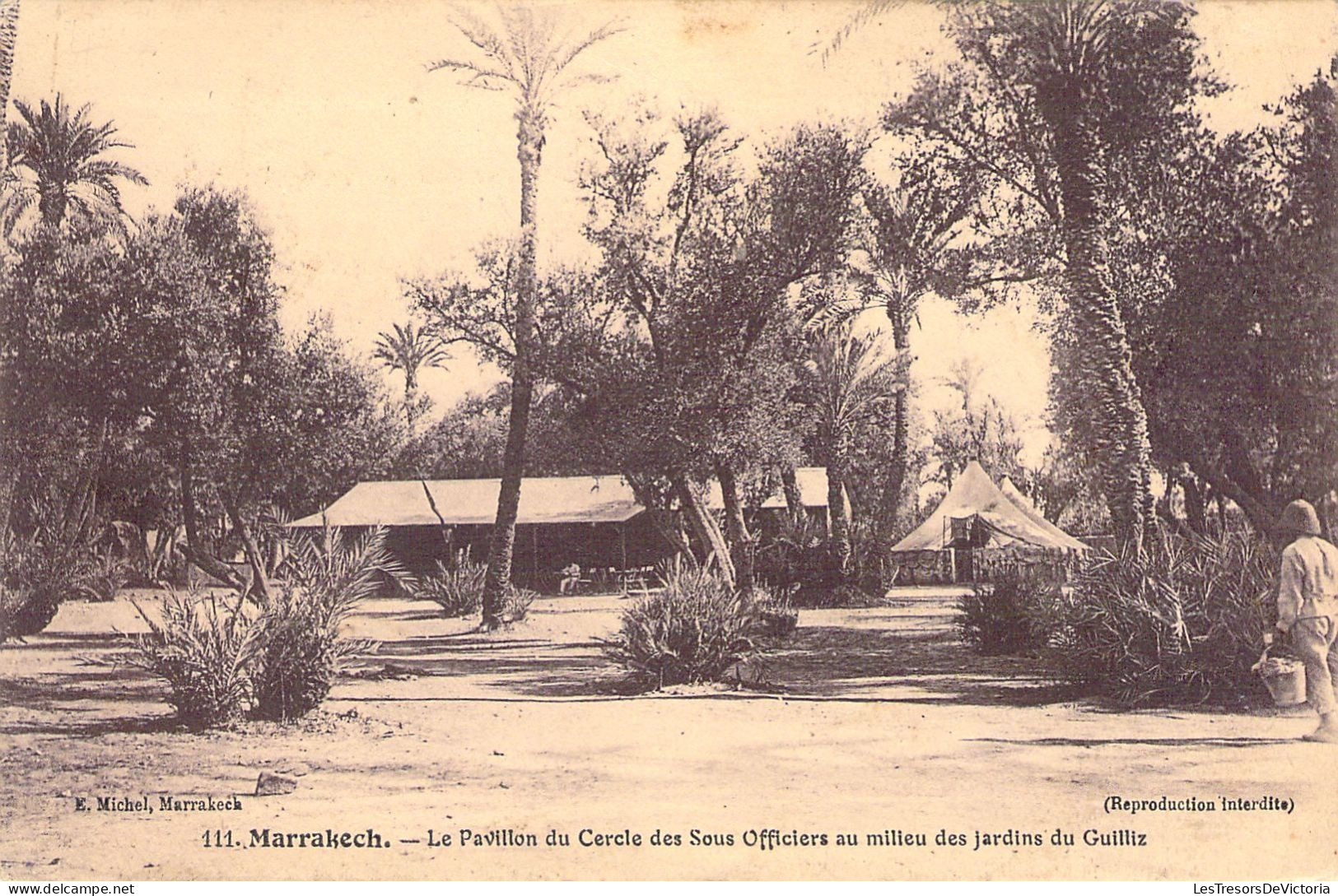MAROC - MARRAKECH - Le Pavillon Du Cercle Des Sous Officiers Au Milieu Des Jardins Du Guilliz - Carte Postale Ancienne - Marrakesh