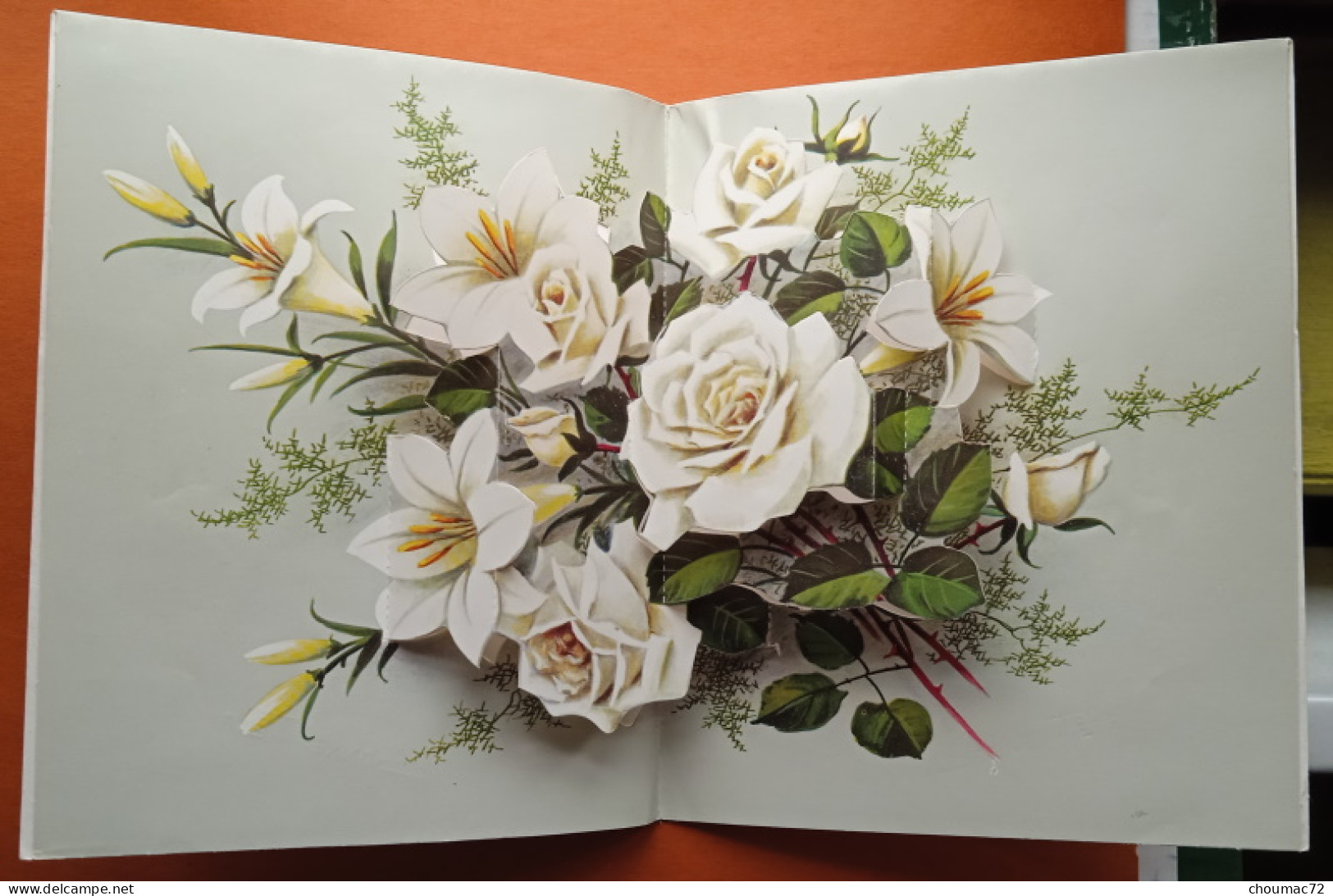 013, Carte à Système Pop-up, Bouquet De Fleurs Roses Blanches, Editions Picard 3088 - A Systèmes