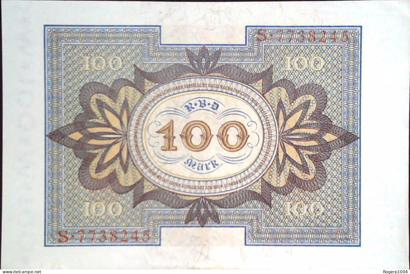 ALLEMAGNE/GERMANY * 100 Reichsmark * Date 01/11/1920 * État/Grade SPL/AU * - 100 Mark