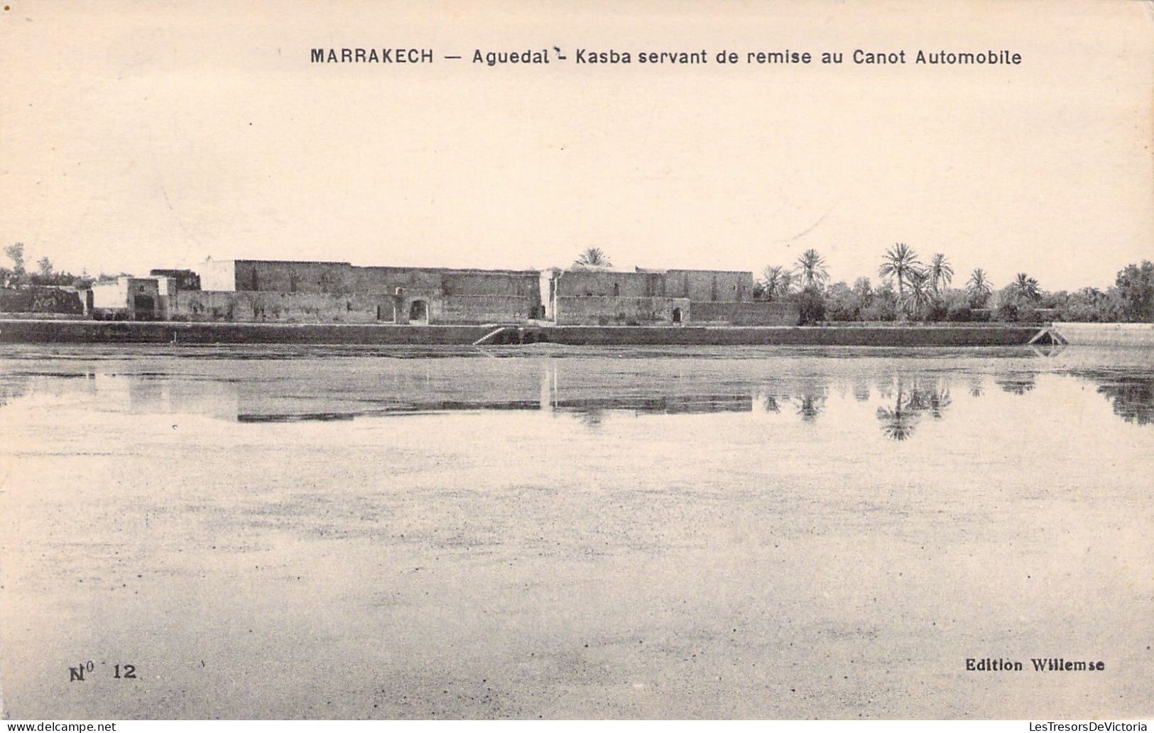 MAROC - MARRAKECH - Aguedal - Kasba Servant De Remise Au Canot Automobile - Edition Willemse - Carte Postale Ancienne - Marrakesh