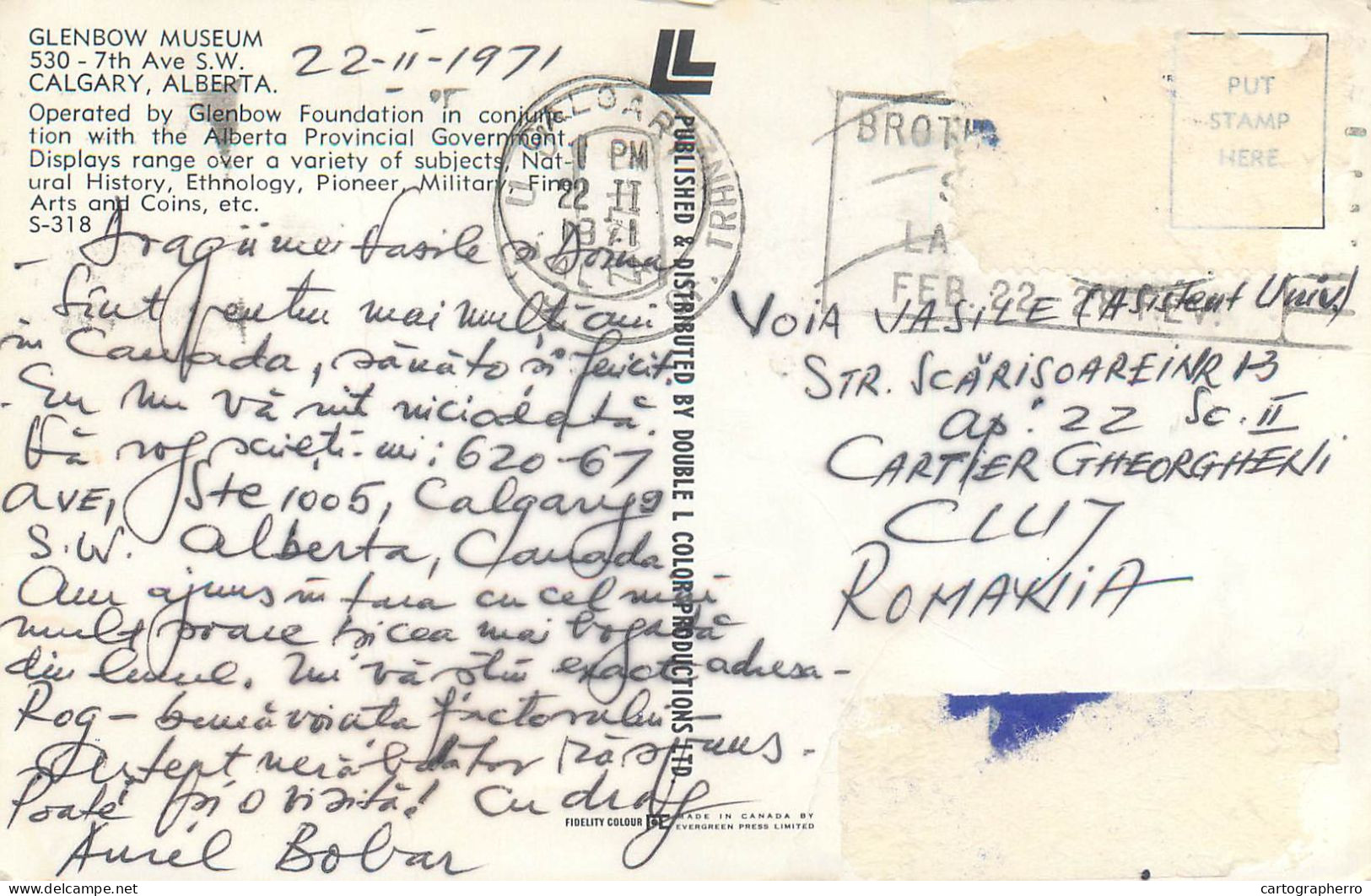 Postcard Canada > Alberta > Calgary Glenbow Museum 1971 - Calgary