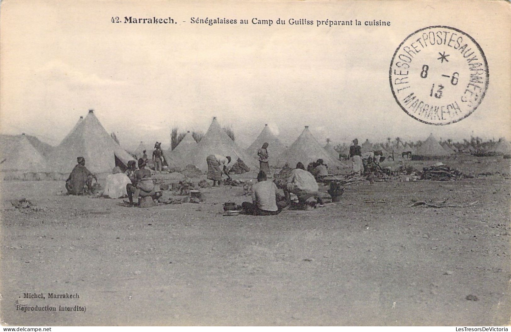 MAROC - MARRAKECH - Sénégalaises Au Camp De Gulliss Préparant La Cuisine - Carte Postale Ancienne - Marrakesh