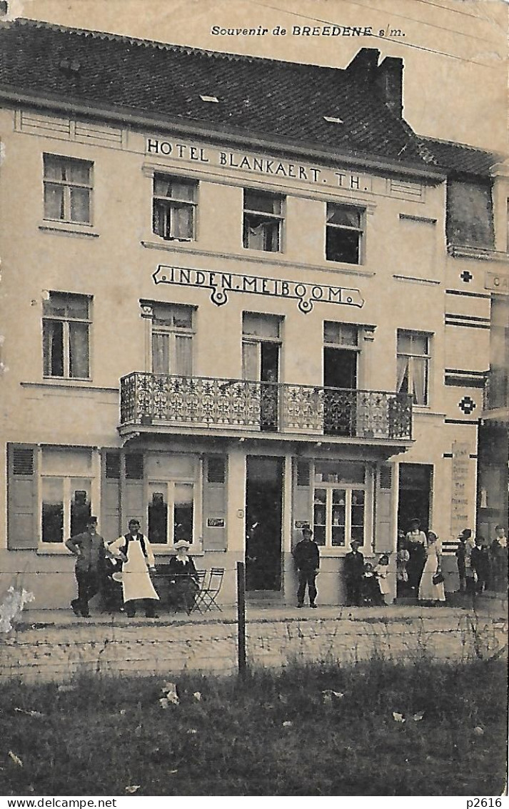 BELGIQUE -  BREEDENE - HOTEL BLANKAERT - SOUVENIR DE BREEDENE -  CARTE EN L ETAT - Bredene