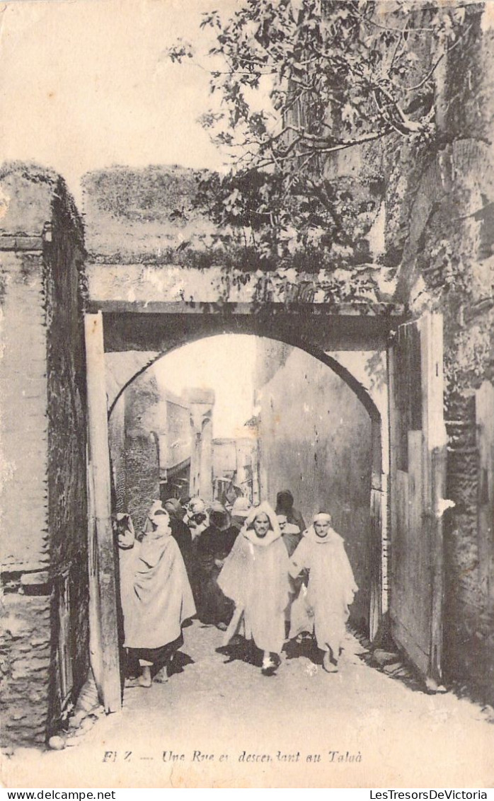 MAROC - FEZ - Une Rue En Descendant Au Tataà - Carte Postale Ancienne - Fez