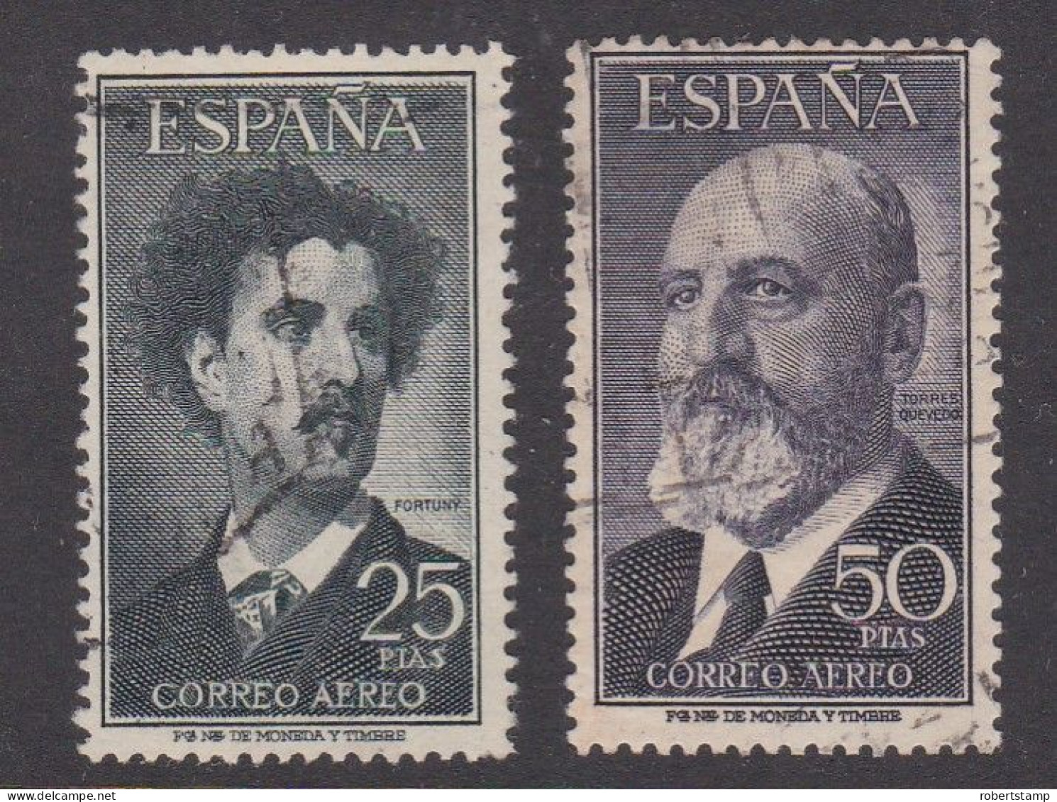 ESPAÑA 1956 - Fortuny Y Quevedo Serie Usada Edifil Nº 1164/5 - Gebruikt