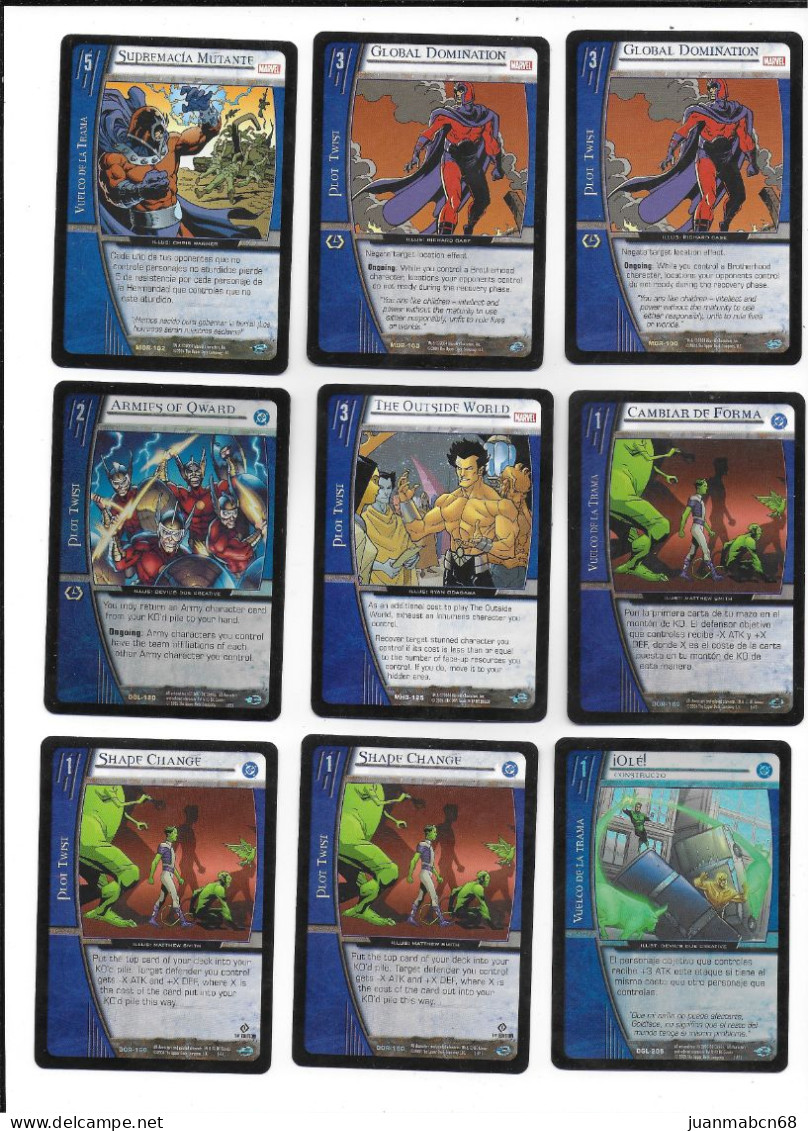 98 cartas de Marvel y DC Comics (2004 y 2006)