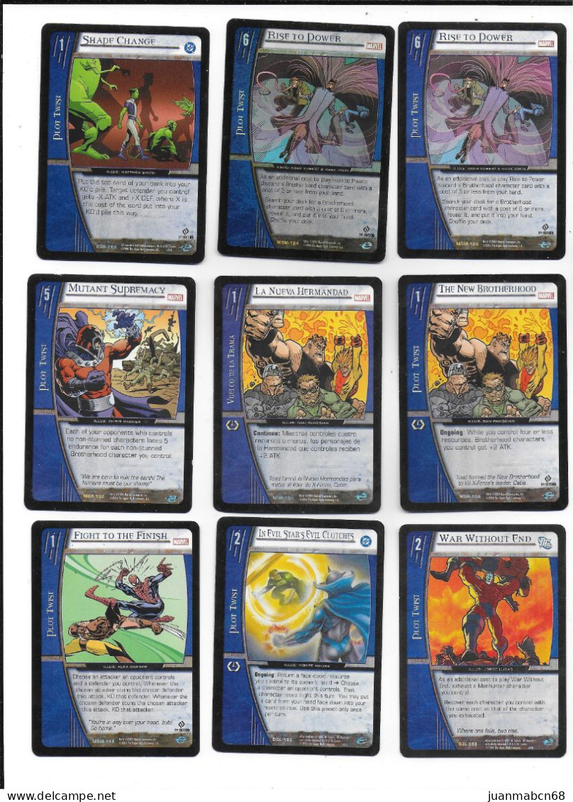 98 cartas de Marvel y DC Comics (2004 y 2006)