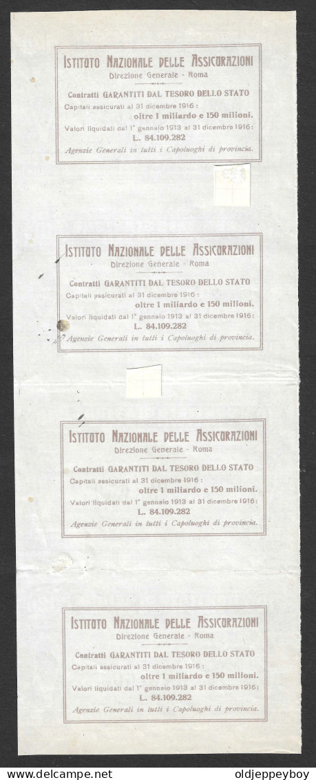 10 CENTESIMI  4 BIGLIETTI COMITATO AZIONE PATRIOTTICA 1918 BB/SPL 10 CENTS 4 PATRIOTIC ACTION COMMITTEE TICKETS 1918 VF - Other & Unclassified