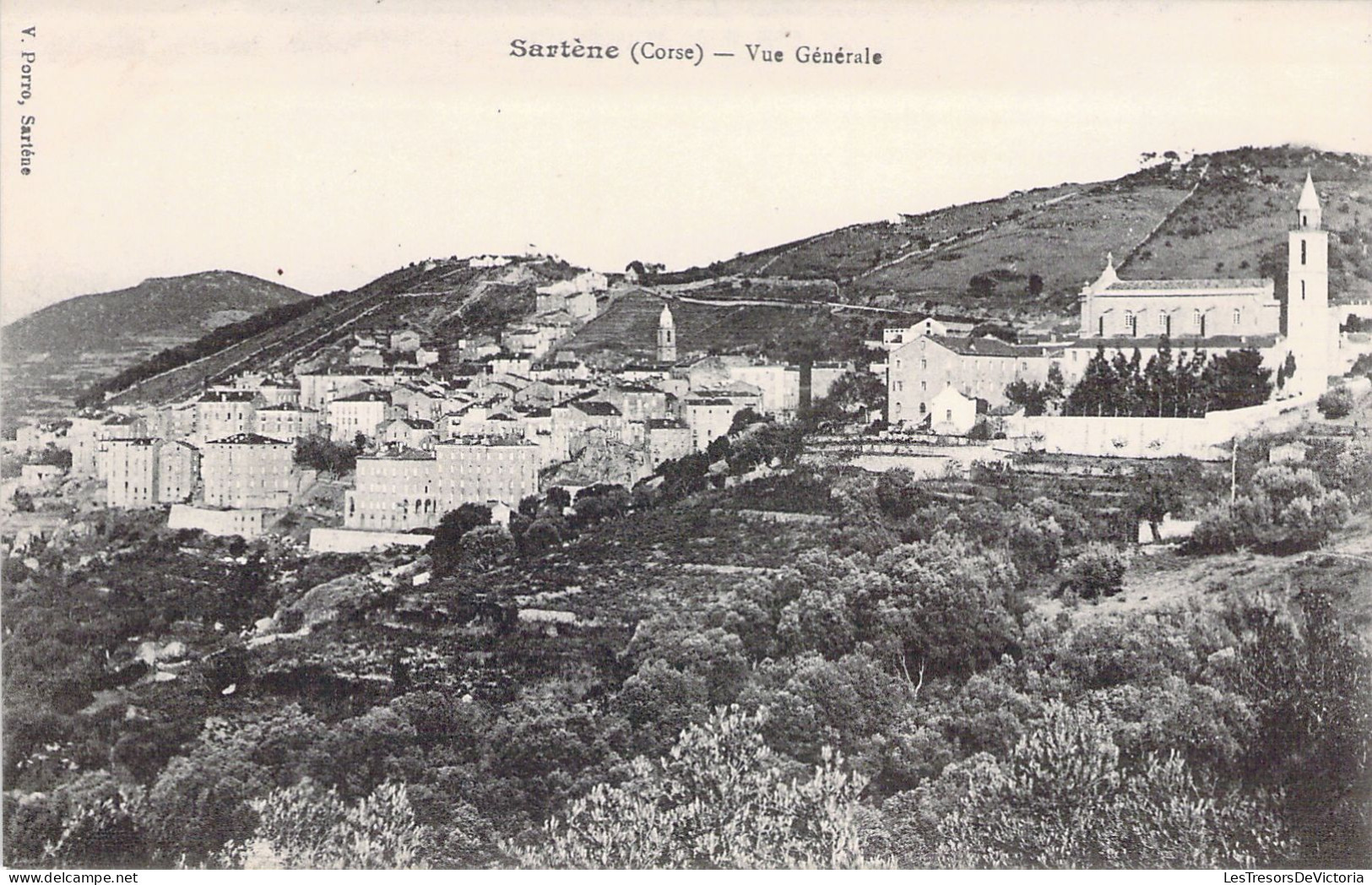 FRANCE - 2B - CORSE - SARTENE - Vue Générale - Carte Postale Ancienne - Andere & Zonder Classificatie