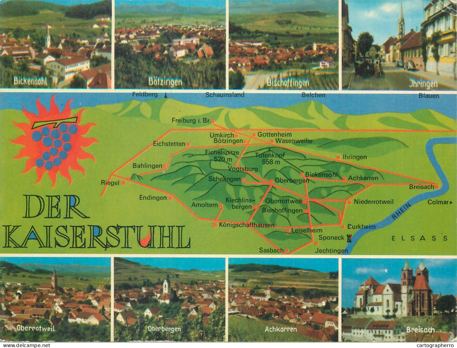 Germany Der Kaisestuhl Multi View Map Area - Kaiserstuhl