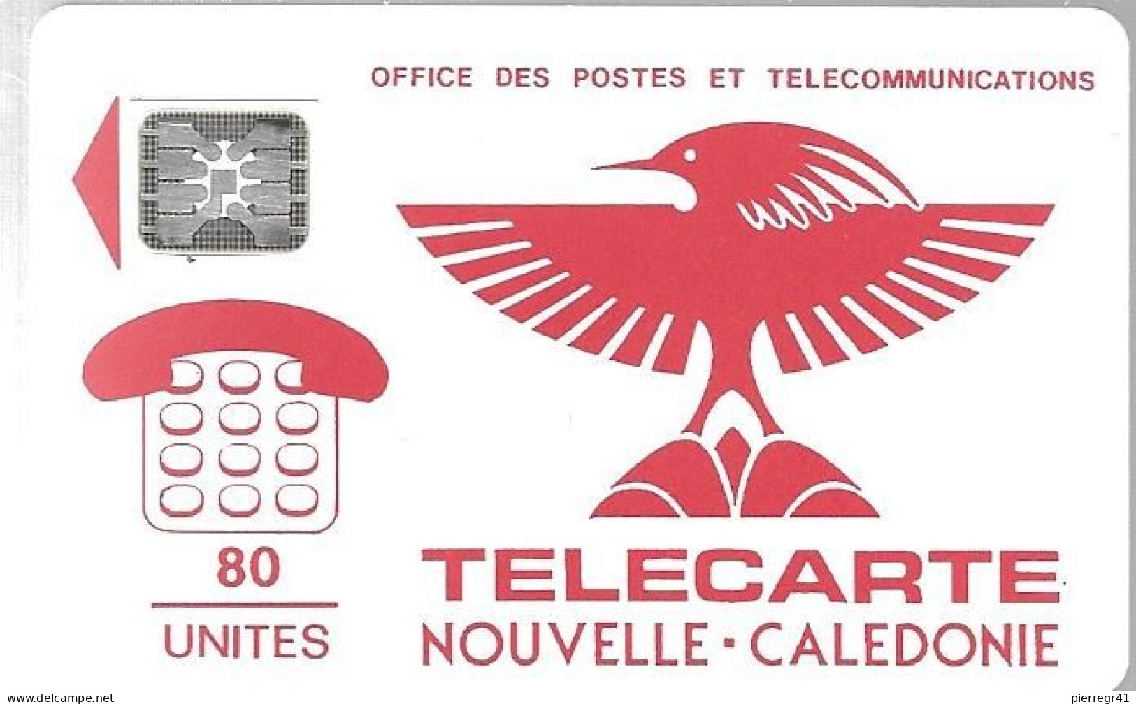 CARTE*-PUCE-NOUVELLE-CALEDONIE-80U-NC2B-SC5-6mm-CAGOU ROUGE-V°N° 5 Ge22666-UTILISE-TBE RARE - Nouvelle-Calédonie